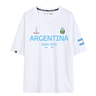 2025世界杯阿根廷队短袖T恤Argentina梅西男女款宽松潮牌纯棉夏季