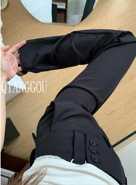 175高个子加长微喇西装裤女喇叭裤低腰辣妹拖地裤休闲超长拖地裤