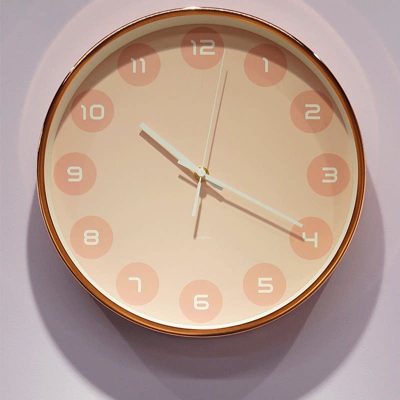 水晶诺德粉红圆点数字挂钟客厅卧室静音玫瑰金少女简约创意时钟在类目 家居饰品, 家居钟饰/闹钟, 挂钟中 - 来自Buy2taobao.com提供专业的淘宝代购服务