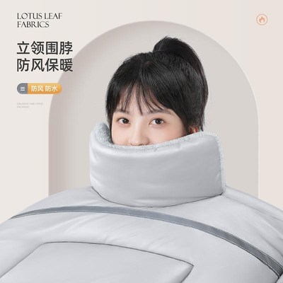 电动车超厚棉挡风被冬o季特大号加绒加厚防水防寒加大全包护肩pu