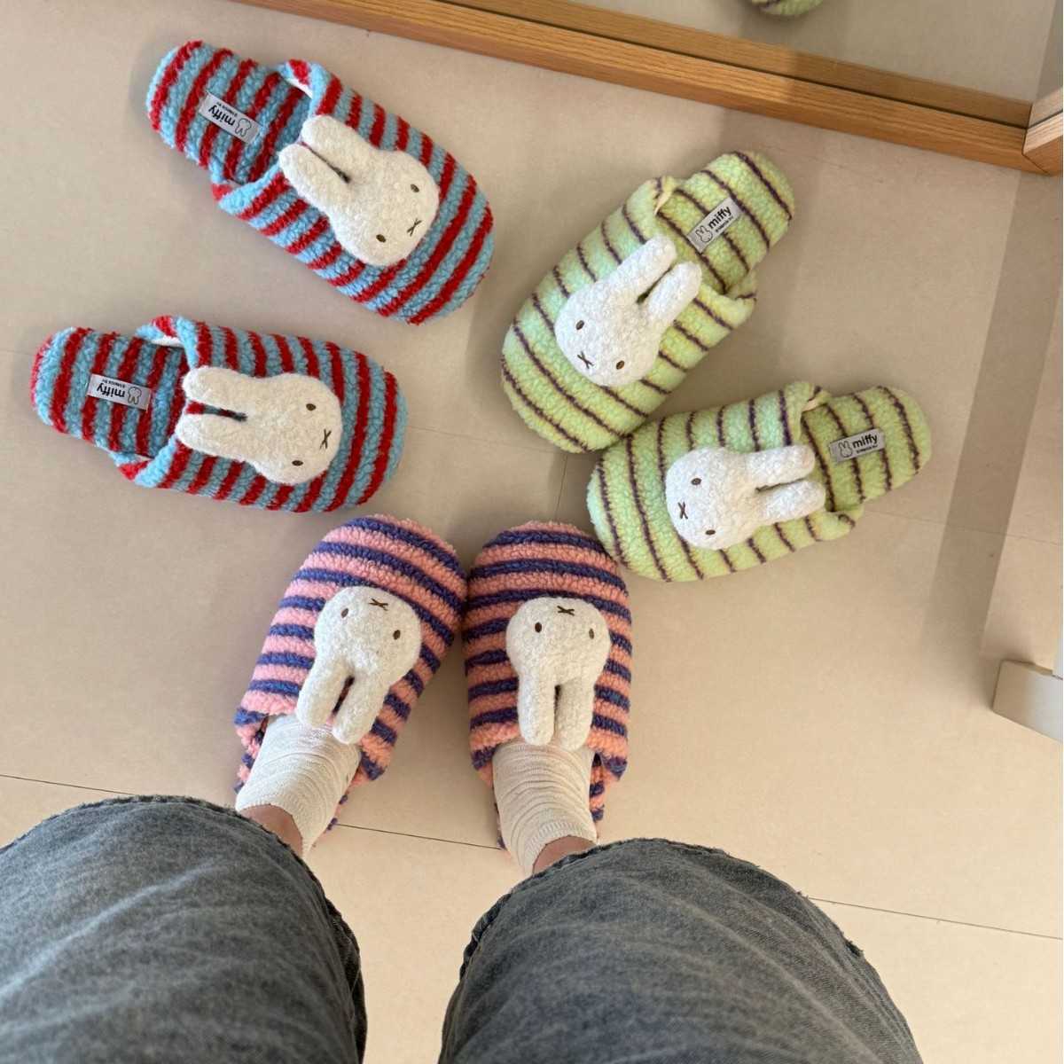 可爱卡通米菲兔棉拖鞋女
