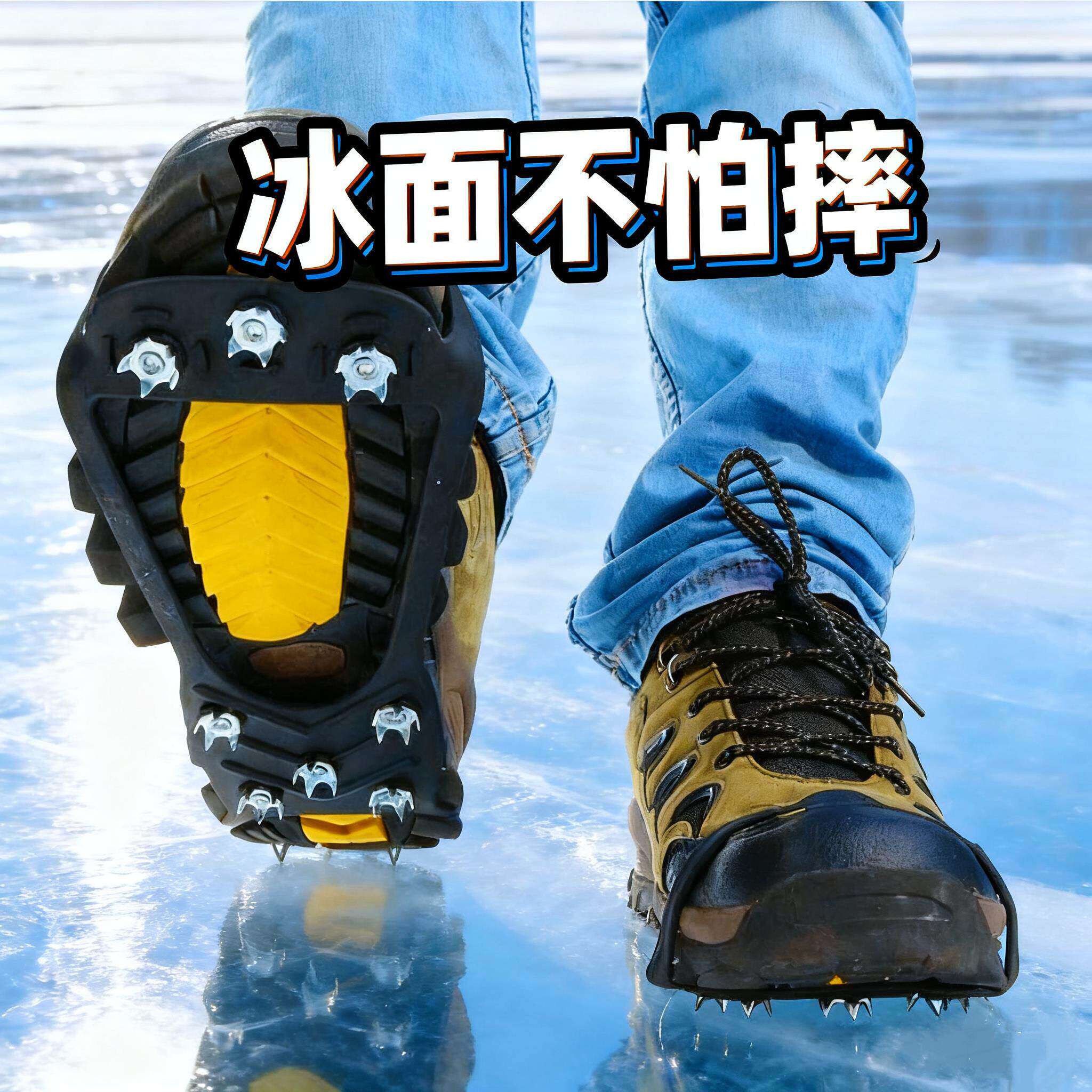 冰面防滑!东北哈尔滨冰