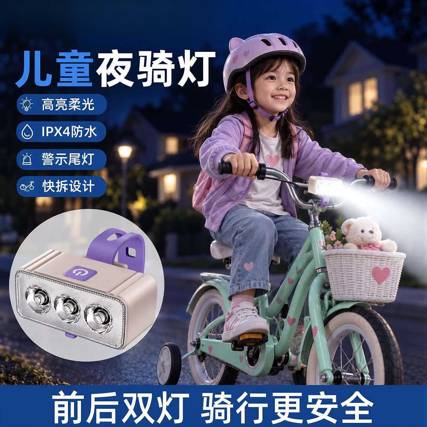 儿童自行车夜间警示闪光