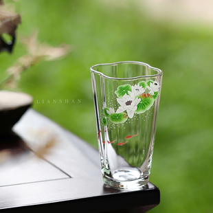 高硼硅玻璃绿茶品茗杯水杯家用耐热云朵杯喝茶杯功夫茶具主人杯