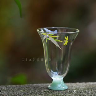 翠竹小铃铛杯高硼硅玻璃茶杯家用茶杯个人专用茶杯高品茗杯主人杯