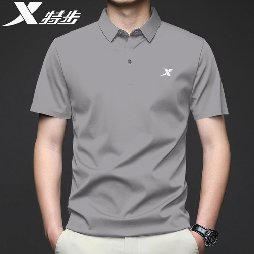 特步短袖T恤薄款polo衫男