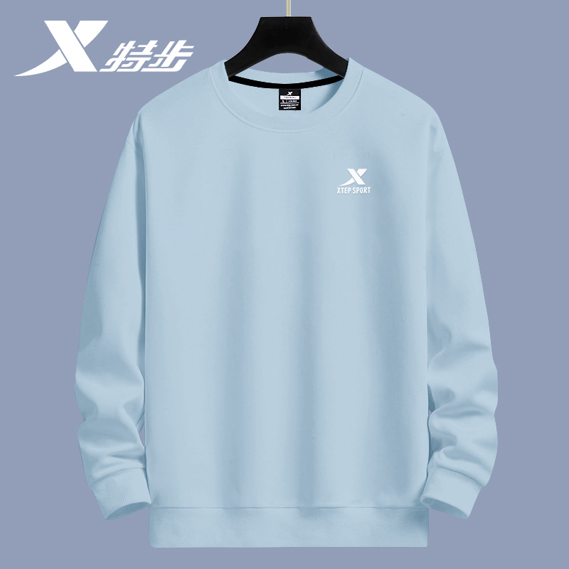 特步圆领卫衣男2025秋冬新款