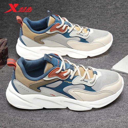 特步男鞋新款复古轻便跑步鞋