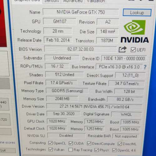 议价映泰，GTX750 2GB 128bit DDR5，GC 复