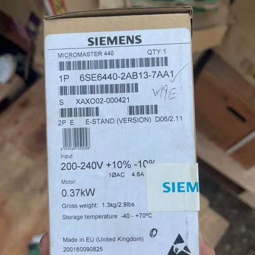 议价变频器，型号6SE6440-2AB13-7AA1，英国