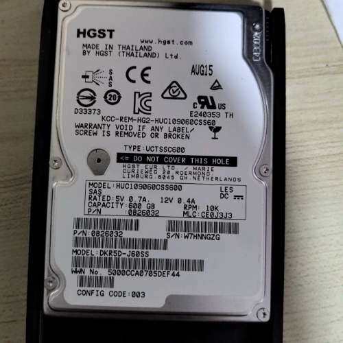 议价HGST 日立 600G 10K SAS HUC109060