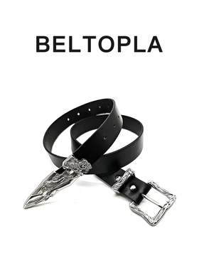 BELTOPLA原创设计感雕花小众针扣腰带男女装饰青年皮带牛仔裤带潮
