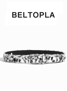 BELTOPLA原创设计豹纹毛毛y2k朋克腰带女时尚街头青年配饰皮带潮