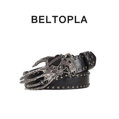 BELTOPLA骷髅手亚比朋克黑色腰带
