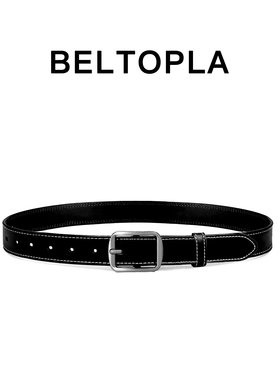 BELTOPLA男女百搭简约针扣黑色腰带学生青年潮流配饰皮带牛仔裤带