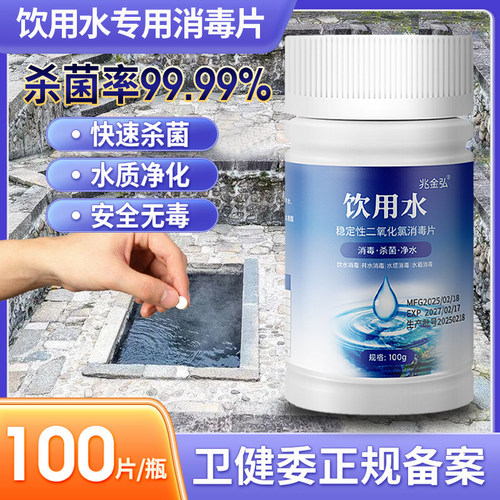 净水片饮用水专用家用食品级消毒片井水水质净化剂含氯杀菌泡腾片
