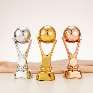 足球金球奖奖杯 世界杯优秀球员MVP金银铜树脂电镀学校企业比赛