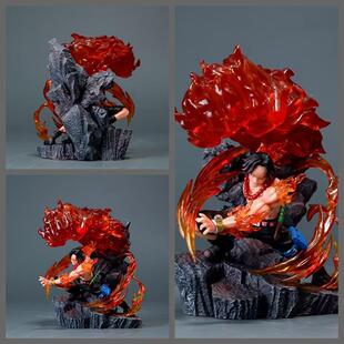 动漫 海贼王 GK 顶上决战 大拳头艾斯 雕像 场景 盒装手办