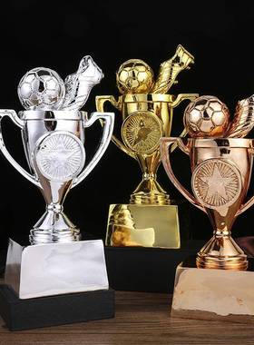 足球比赛树脂奖杯 电镀金银铜团队冠军杯 团体赛企业学校球迷用品