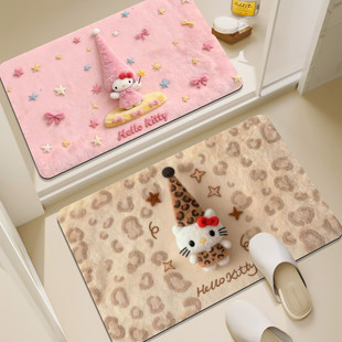 Hello Kitty可爱卡通硅藻泥地垫浴室防滑脚垫厕所卫生间门口地毯