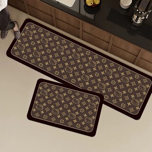 复古HelloKitty耐脏厨房地垫硅藻泥家用地吸水耐磨脚垫防滑地垫