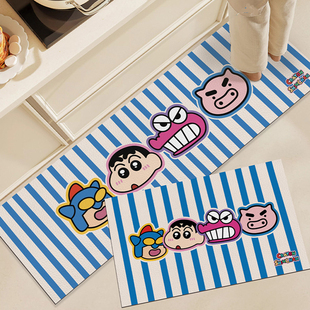 卡通小新厨房地垫硅藻泥吸水吸油脚垫免洗防滑可裁剪防污长条地毯