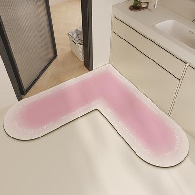 浴室地垫L型转角防滑l吸水垫洗手间厨房脚垫子卫生间门口厕所地毯