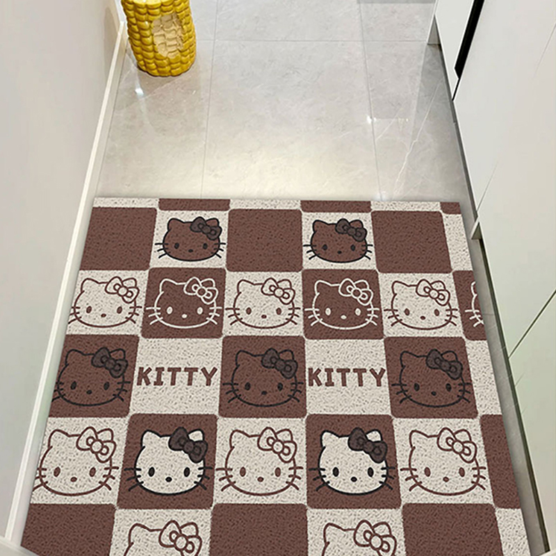 可爱小猫防滑地垫美拉德新款耐磨入户门垫丝圈可裁剪原创玄关脚垫