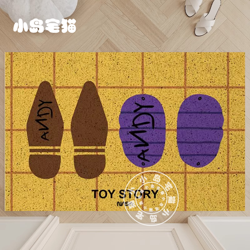 牛仔胡迪玩具总动员巴斯光年脚印联名NASA丝圈地垫子入户门口脚垫