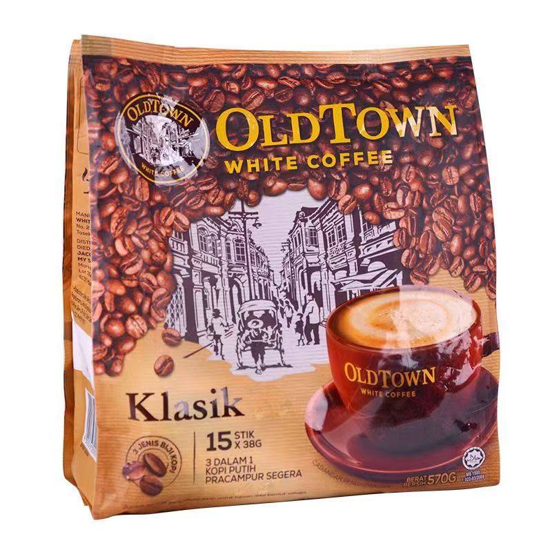 【正品马版】旧街场经典原味咖啡三合一白咖啡速溶咖啡条装570g袋