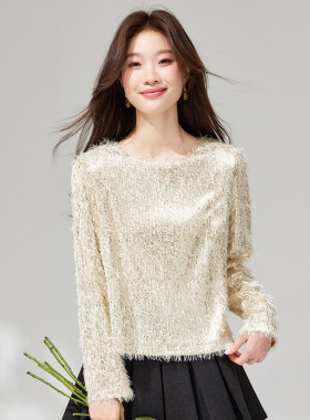 2026春季新款女装时尚休闲百搭长袖衬衫女宽松圆领套头打底衫