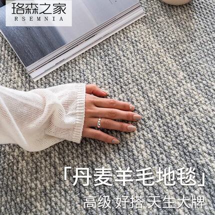 RSEMNIA客厅卧室素色羊毛地毯简约风高级感耐脏易打理沙发茶几垫