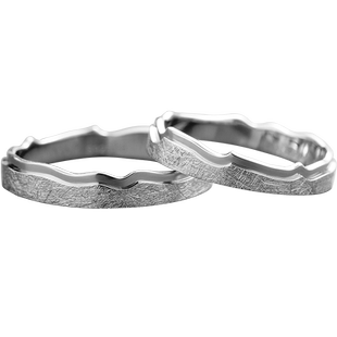 ARAI原创设计情侣戒指纯银拉丝素银小众男女对戒个性创意闭口戒指