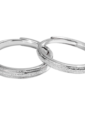 ARAI足银999素银情侣戒指一对小众简约ins活口可调节男女情侣对戒