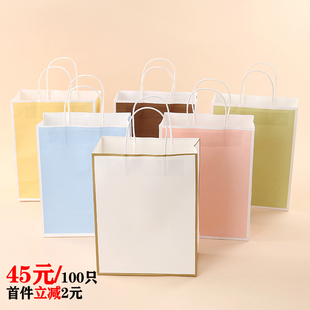 圣诞牛皮纸礼品袋手提袋时尚甜品烘焙咖啡奶茶打包纸袋子定制定做