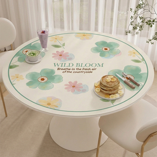 轻奢圆桌桌垫防水防油防烫免洗2026新款圆形餐桌垫皮革桌布桌面垫