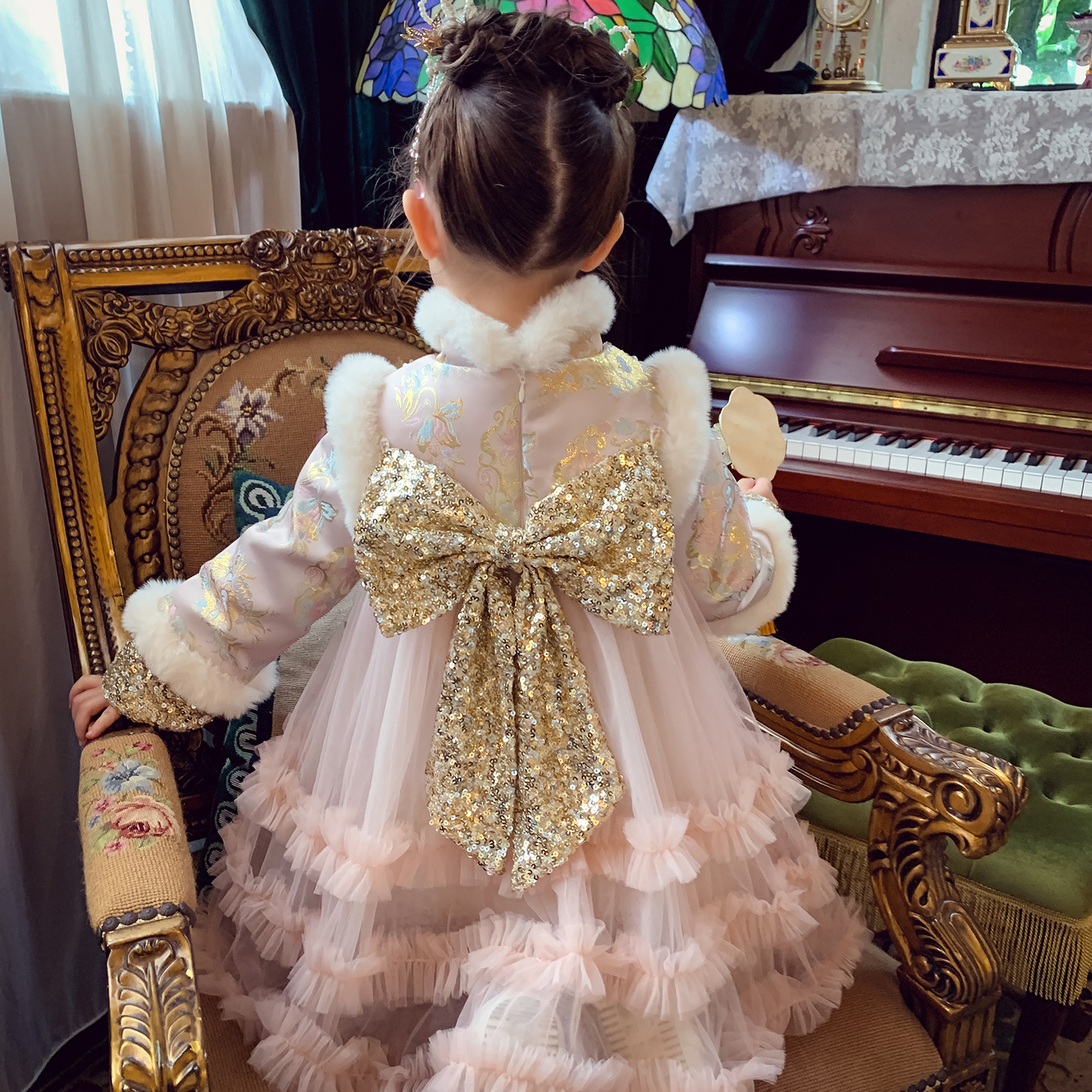 【月影花朝】国风改良织锦旗袍裙