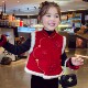 女童新年红色马甲冬装 儿童拜年夹棉外套女孩国风外穿背心 2025新款