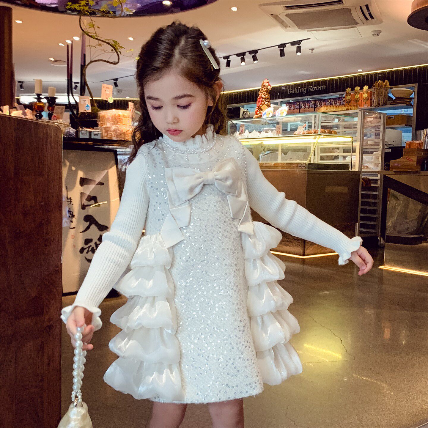 女童小香风亮片生日背心裙