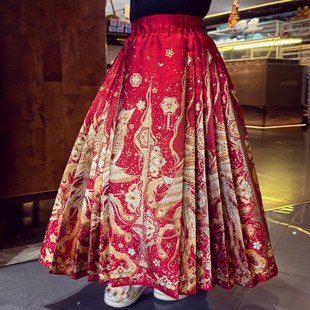 女童国风马面裙冬装2026新款儿童明制马面半身裙小女孩百褶长裙子