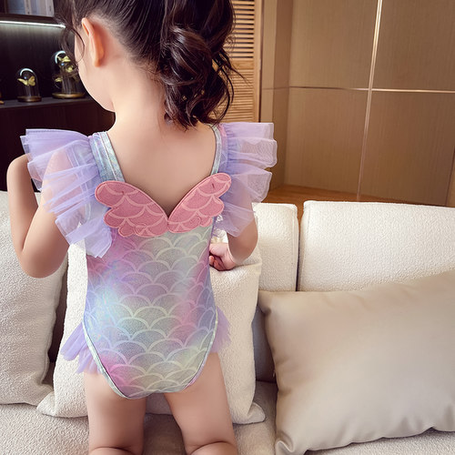 女童美人鱼泳衣夏装小女孩游泳服