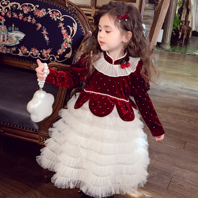 小女孩洋气公主生日礼服蓬蓬裙子