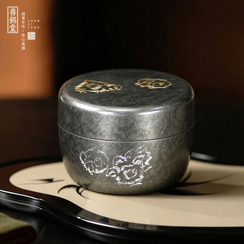 新品吉雏古锡茶仓精品纯锡茶叶罐