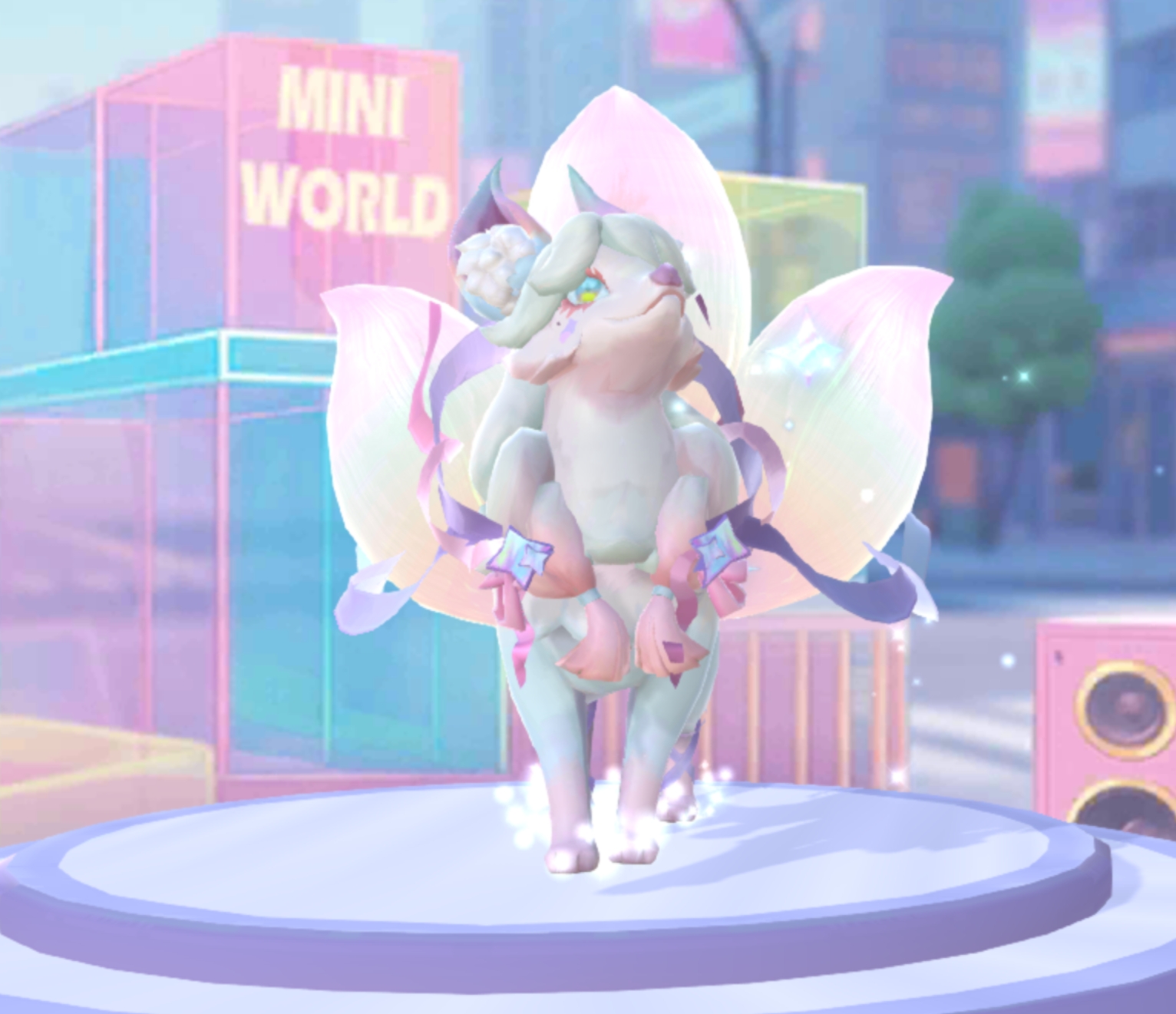 迷你世界七彩狐祈愿盛典狐琉光绮拉 人形C位定格琉璃尾随节奏舞动