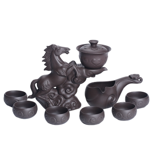 隐茶缘 紫砂半自动功夫茶具套装懒人泡茶神器喝茶茶杯茶盘上配件