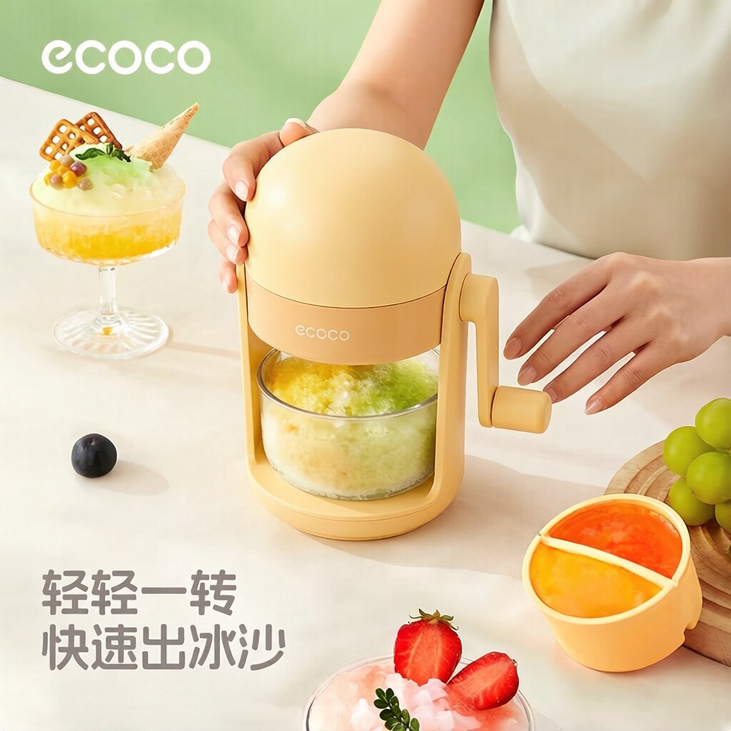 意可可手动刨冰机家用小型雹冰机绵绵冰沙机手摇碎冰机摆摊不插电