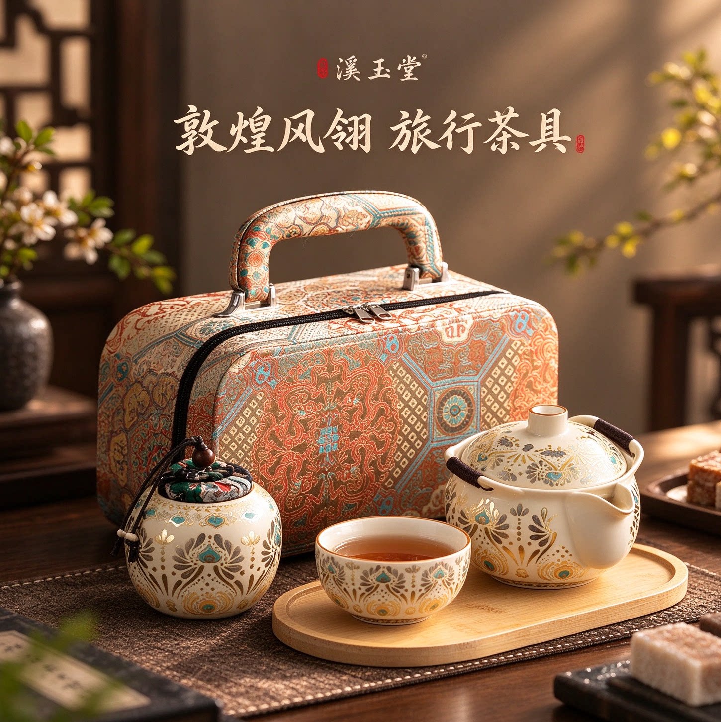 一人独饮快客杯便携式泡茶一壶三杯车载喝茶旅行户外露营茶具套装
