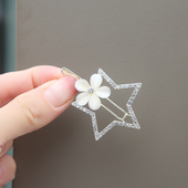 水钻五角星发夹韩国发饰侧边青蛙扣小顶夹合金发卡少女头饰刘海夹