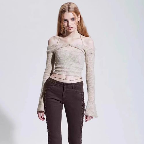 Painorpleasure针织吊带罩衫套装