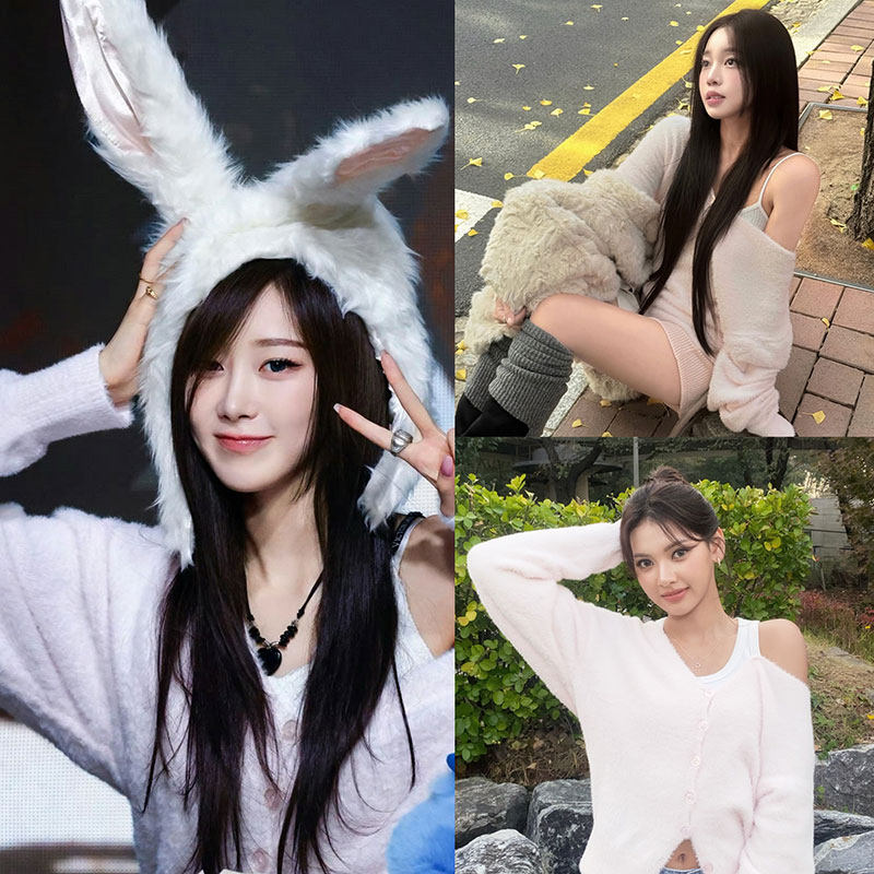 吉赛尔李宣美同款Threeti*同款法式慵懒风V领针织开衫女新款毛衣